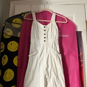 White tight dungaree dress